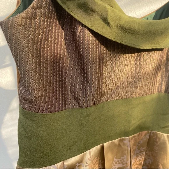 Tocca Green & Toffee Silk & Wool Fairy Dress Size 2 - Picture 4 of 11